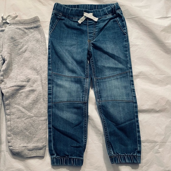 Set (3) Toddler 4T Pants Simple Joys Carter’s Denim Jeans Gray Joggers - Picture 5 of 10